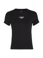 Tommy Jeans Black Slim Fit Essential Logo T-Shirt - Image 3 of 5