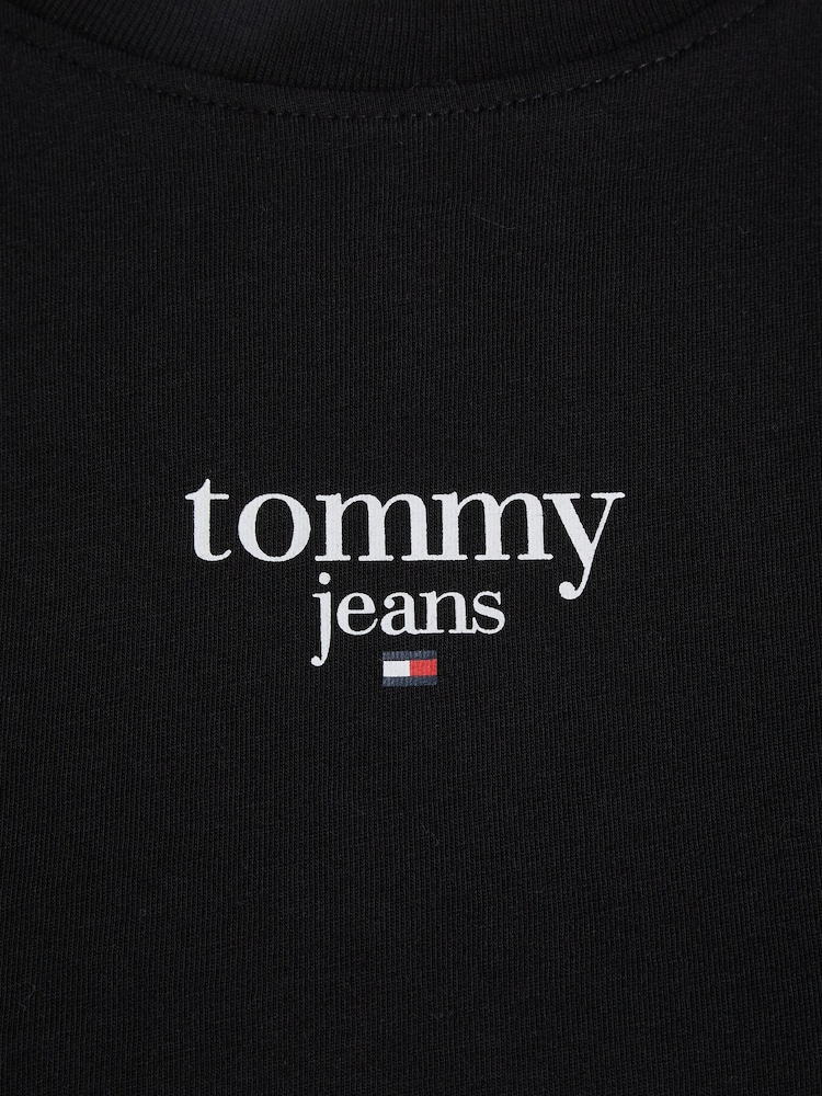 Tommy Jeans Black Slim Fit Essential Logo T-Shirt - Image 5 of 5