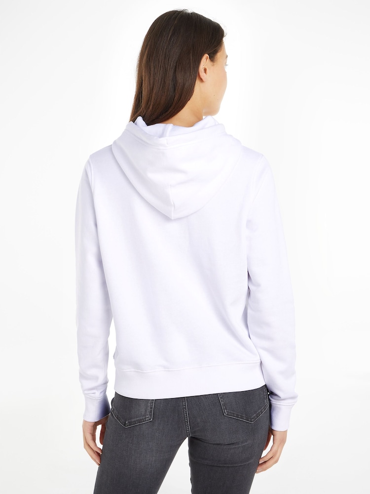 Tommy Jeans White Essential Logo Hoodie - Image 2 of 4 Tommy Jeans White Essential Logo Hoodie - Image 2 of 4