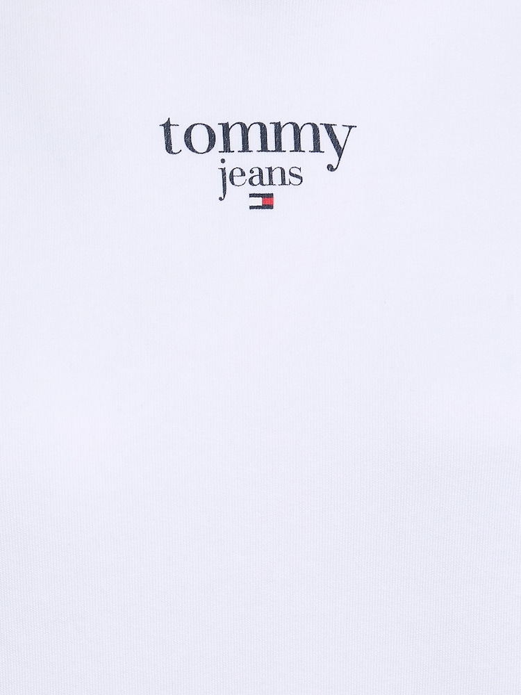 Tommy Jeans White Essential Logo Hoodie - Image 4 of 4 Tommy Jeans White Essential Logo Hoodie - Image 4 of 4