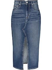 Tommy Jeans Blue Claire High-Rise Midi Skirt - Image 1 of 3