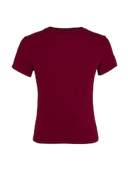 Tommy Jeans Red Slim Fit Essential Logo T-Shirt - Image 5 of 6
