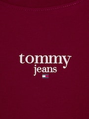 Tommy Jeans Red Slim Fit Essential Logo T-Shirt - Image 6 of 6