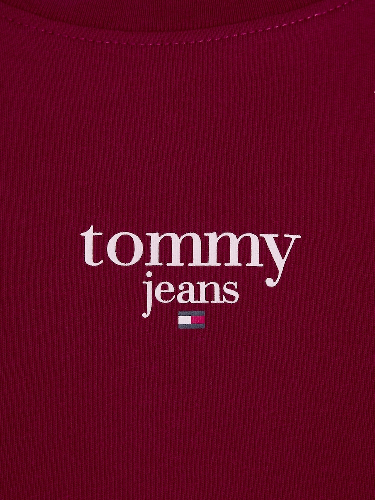 Tommy Jeans Red Slim Fit Essential Logo T-Shirt - Image 6 of 6