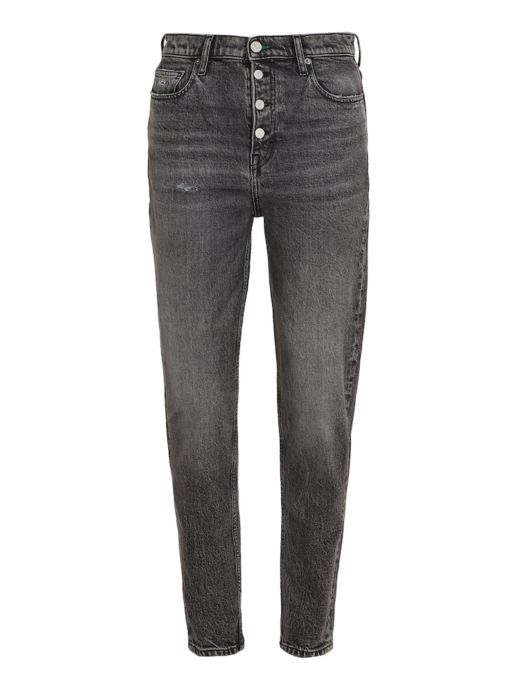 Tommy Jeans Black Mom Tapered Flag Jeans - Image 4 of 6