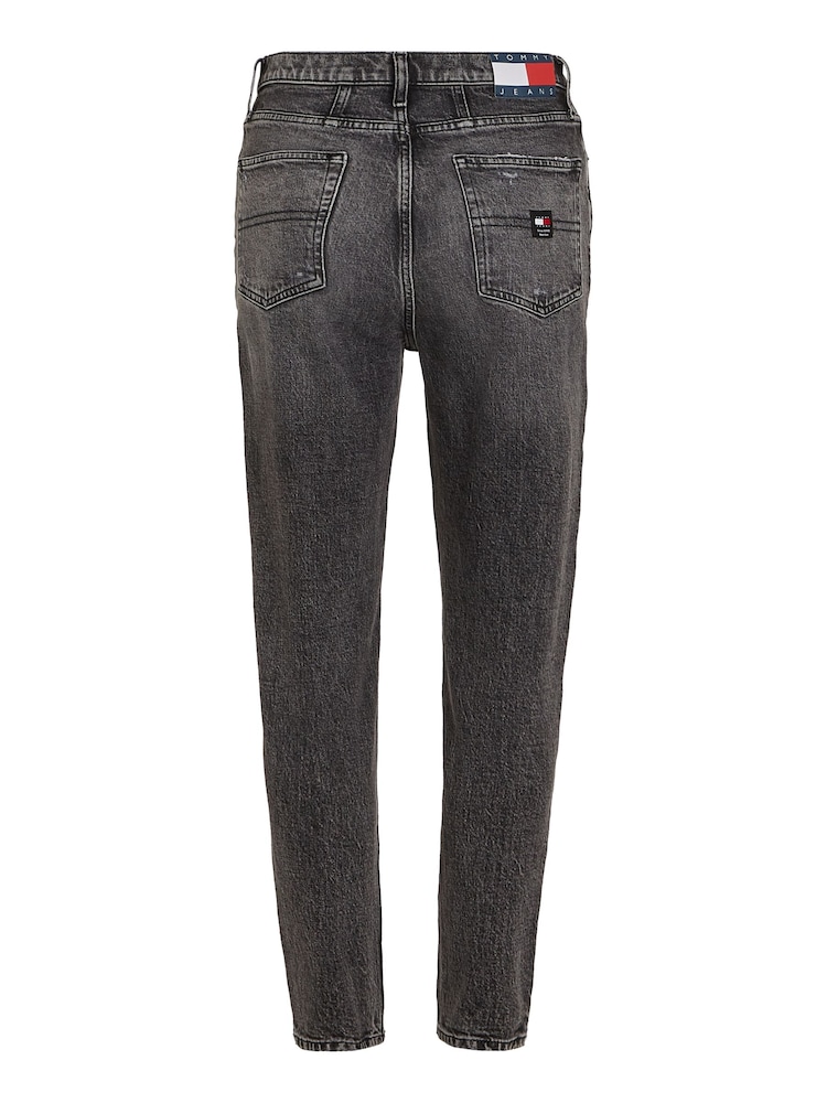 Tommy Jeans Black Mom Tapered Flag Jeans - Image 5 of 6