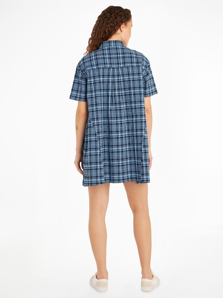 Tommy Jeans Red Tartan Checkered Shirt Dress - Image 2 of 6 Tommy Jeans Red Tartan Checkered Shirt Dress - Image 2 of 6