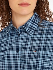 Tommy Jeans Red Tartan Checkered Shirt Dress - Image 3 of 6