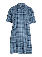 Tommy Jeans Red Tartan Checkered Shirt Dress - Image 4 of 6