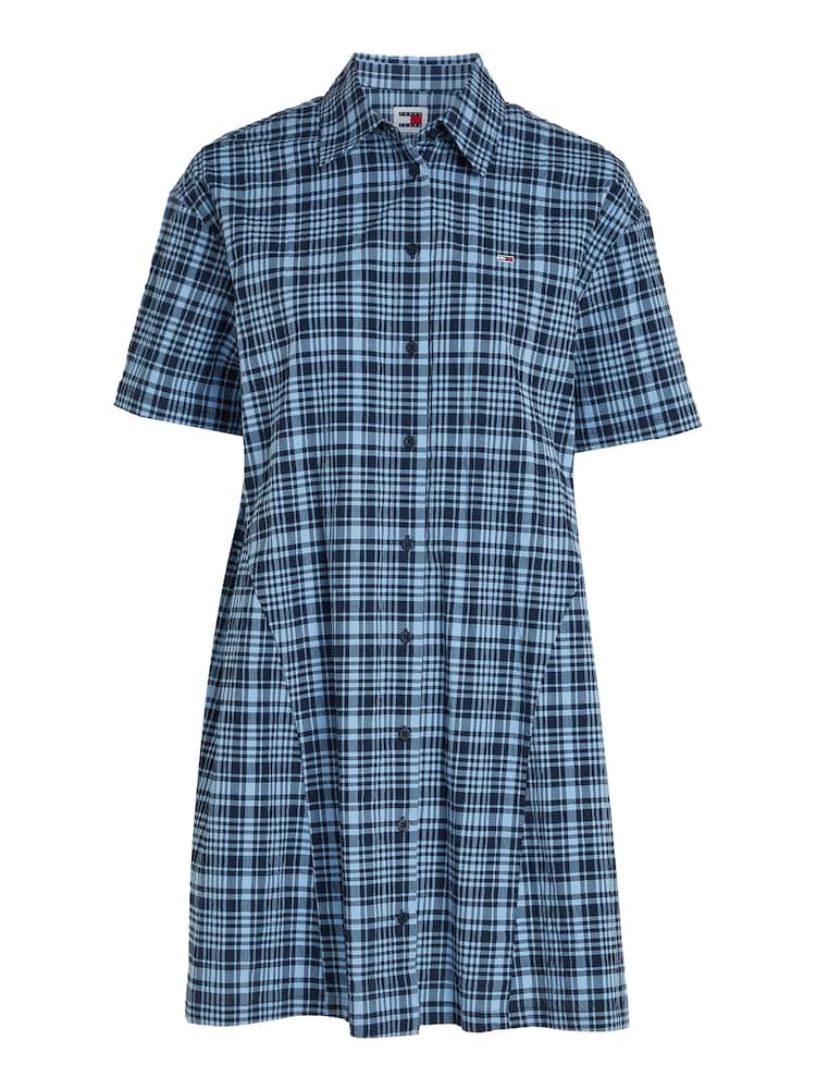 Tommy Jeans Red Tartan Checkered Shirt Dress - Image 4 of 6