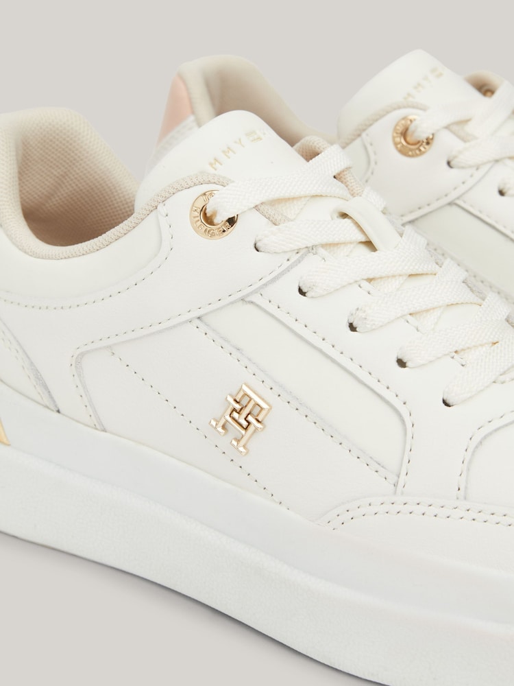 Tommy Hilfiger White Lux Hardware Court Trainers - Image 6 of 6