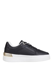 Tommy Hilfiger Black Lux Hardware Court Trainers - Image 1 of 5