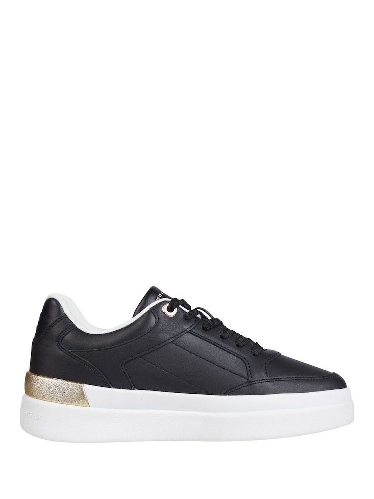 Tommy Hilfiger Black Lux Hardware Court Trainers - Image 1 of 5