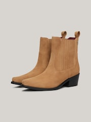 Tommy Hilfiger Brown Suede Cowboy Boots - Image 7 of 7