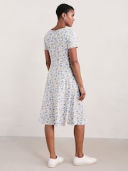 Seasalt Cornwall Blue Petite April Short Sleeve Dress - Image 3 of 6