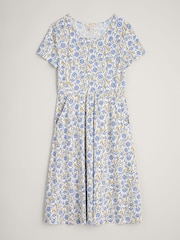 Seasalt Cornwall Blue Petite April Short Sleeve Dress - Image 5 of 6