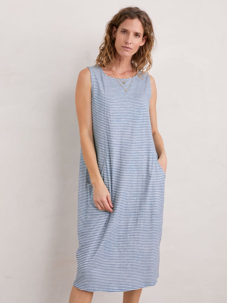 Seasalt Cornwall Blue Halldrine Jersey Dress - Image 1 of 6