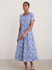 Seasalt Cornwall Blue Tall Veronica Short Sleeve Jersey Midi Dress - Image 1 of 5