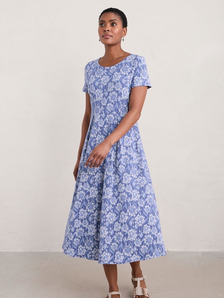 Seasalt Cornwall Blue Tall Veronica Short Sleeve Jersey Midi Dress - Image 1 of 5 Seasalt Cornwall Blue Tall Veronica Short Sleeve Jersey Midi Dress - Image 1 of 5