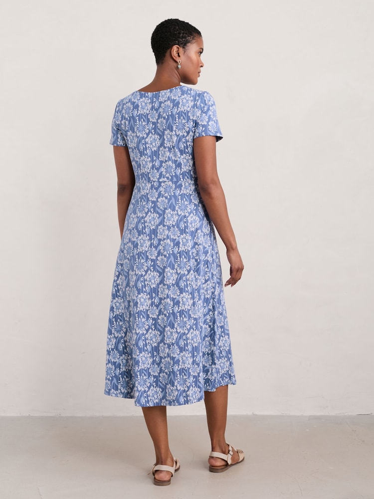 Seasalt Cornwall Blue Tall Veronica Short Sleeve Jersey Midi Dress - Image 2 of 5 Seasalt Cornwall Blue Tall Veronica Short Sleeve Jersey Midi Dress - Image 2 of 5