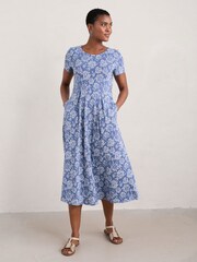 Seasalt Cornwall Blue Tall Veronica Short Sleeve Jersey Midi Dress - Image 3 of 5
