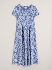 Seasalt Cornwall Blue Tall Veronica Short Sleeve Jersey Midi Dress - Image 4 of 5