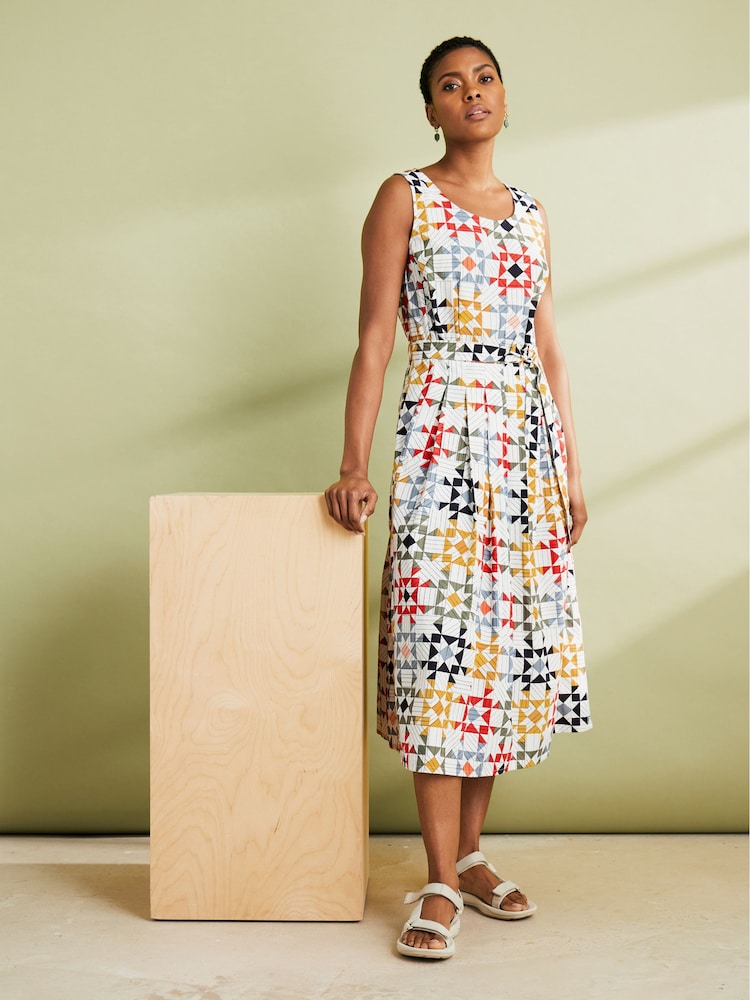 Seasalt Cornwall Yellow Tall Line Strokes Short Sleeve Dress - Image 1 of 7 Seasalt Cornwall Yellow Tall Line Strokes Short Sleeve Dress - Image 1 of 7