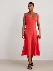 Seasalt Cornwall Red Sun Gleam Jersey Midi Dress - Image 1 of 6