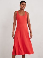 Seasalt Cornwall Red Sun Gleam Jersey Midi Dress - Image 4 of 6