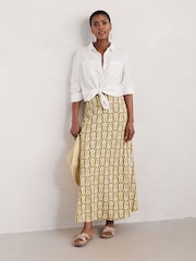 Seasalt Cornwall Yellow Petite Line Strokes Short Sleeve Dress - Image 4 of 8