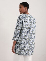 Seasalt Cornwall Grey Aventurier Printed Cotton Tunic - Image 2 of 5