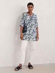 Seasalt Cornwall Grey Aventurier Printed Cotton Tunic - Image 3 of 5