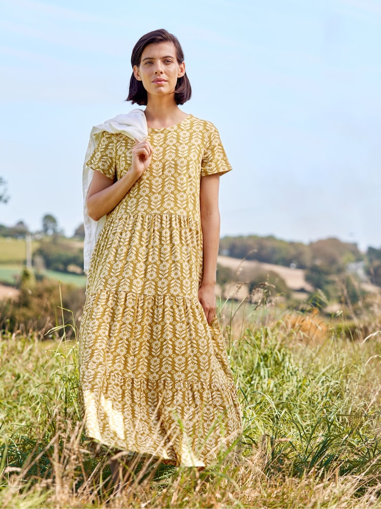Seasalt Cornwall Red Petite Line Strokes Short Sleeve Dress - Image 1 of 9