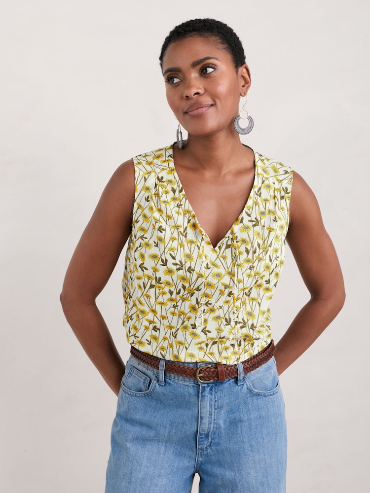 Seasalt Cornwall Yellow Cobbs Well Sleeveless Top - Image 1 of 5 Seasalt Cornwall Yellow Cobbs Well Sleeveless Top - Image 1 of 5