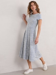 Seasalt Cornwall Grey Petite Wild Bouquet Jersey Midi Dress - Image 4 of 6