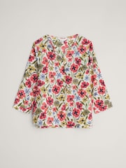 Seasalt Cornwall Multi Multi Watercolour Sketch 3/4 Sleeve Top - Image 4 of 5