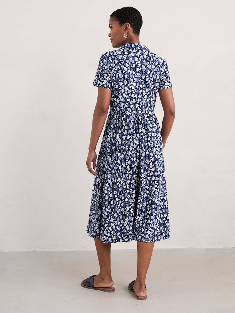 Seasalt Cornwall Blue Mainland Jersey Midi Dress - Image 2 of 5 Seasalt Cornwall Blue Mainland Jersey Midi Dress - Image 2 of 5
