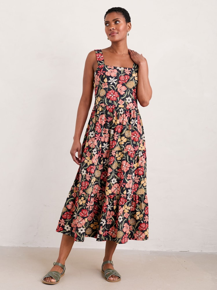 Seasalt Cornwall Black Multi Deep Water Tiered Dress - Image 1 of 6