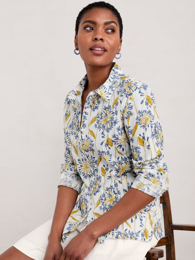 Seasalt Cornwall Blue Larissa Organic Cotton Shirt - Image 1 of 6