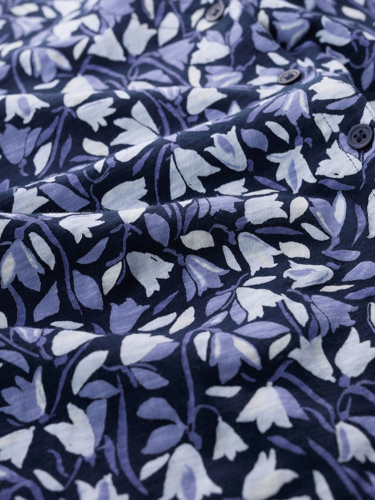 Seasalt Cornwall Blue Studio Glass V-Neck Jersey Top - Image 5 of 5