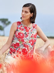 Seasalt Cornwall Red Colour 100% Linen Study Vest - Image 2 of 8