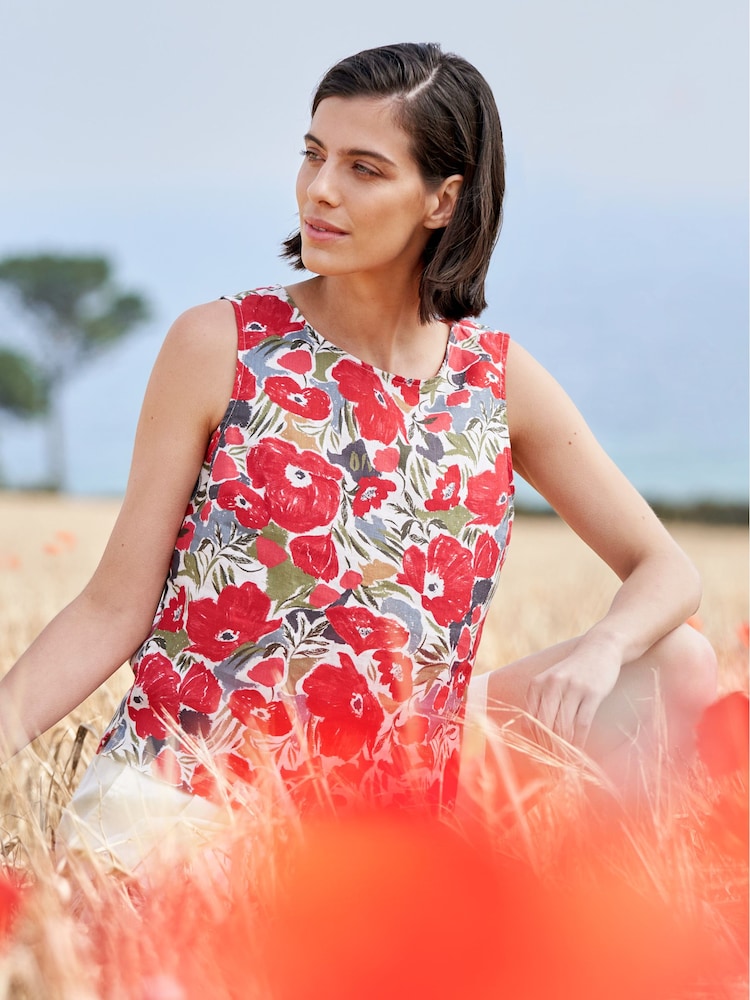 Seasalt Cornwall Red Colour 100% Linen Study Vest - Image 2 of 8