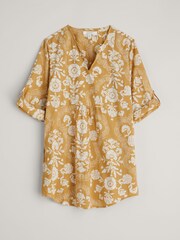 Seasalt Cornwall Yellow Op Art Organic Cotton Tunic Top - Image 4 of 5