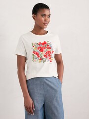 Seasalt Cornwall White Printing Ink Organic Cotton T-Shirt - Image 1 of 5