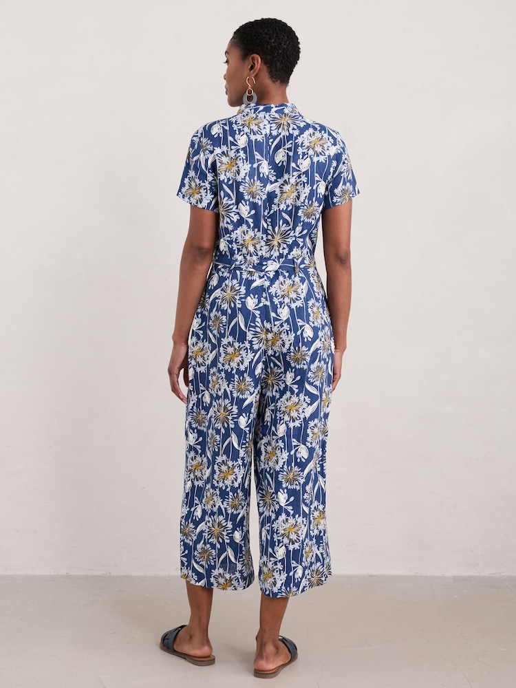 Seasalt Cornwall Blue Treen Cove Linen Jumpsuit - Image 2 of 5 Seasalt Cornwall Blue Treen Cove Linen Jumpsuit - Image 2 of 5