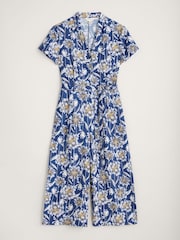 Seasalt Cornwall Blue Treen Cove Linen Jumpsuit - Image 4 of 5