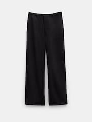 Hush Black Raye Linen Straight Leg Trousers - Image 5 of 5