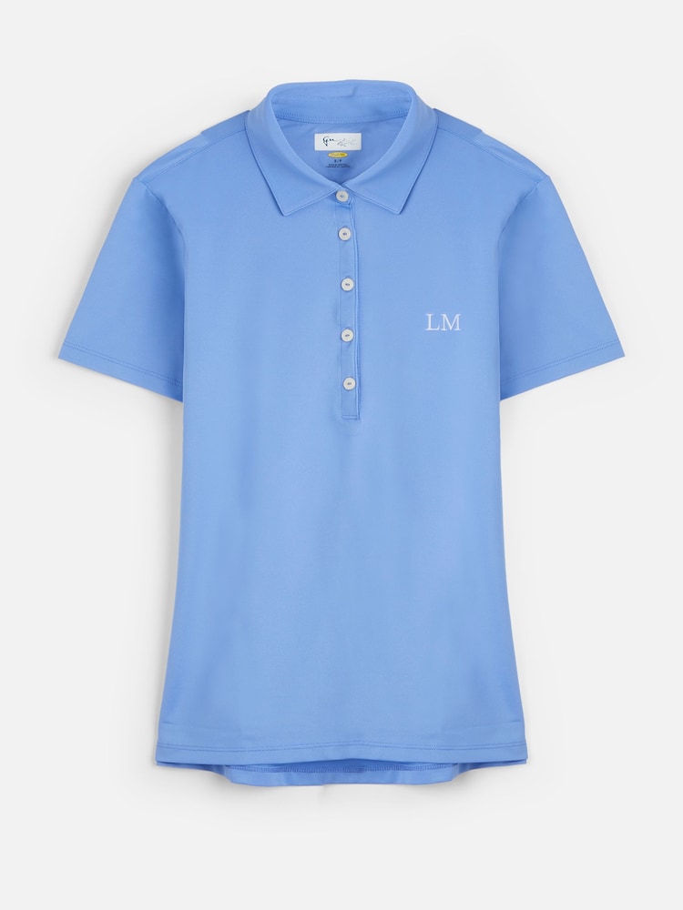 My American Golf Blue Personalised Greg Norman Ladies Polo Shirt - Image 1 of 4