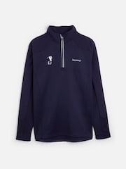My American Golf Mens Blue Personalised Stromberg Textured Panel Midlayer Jumper - Image 1 of 3