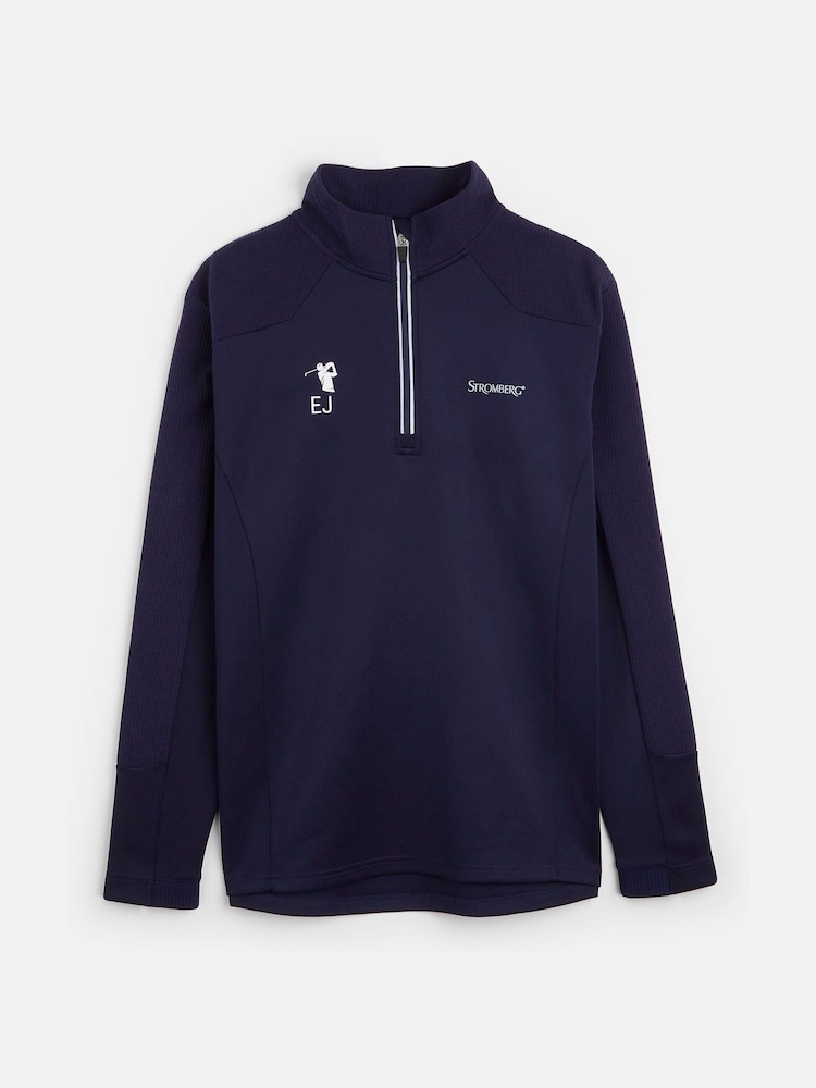 My American Golf Mens Blue Personalised Stromberg Textured Panel Midlayer Jumper - Image 1 of 3